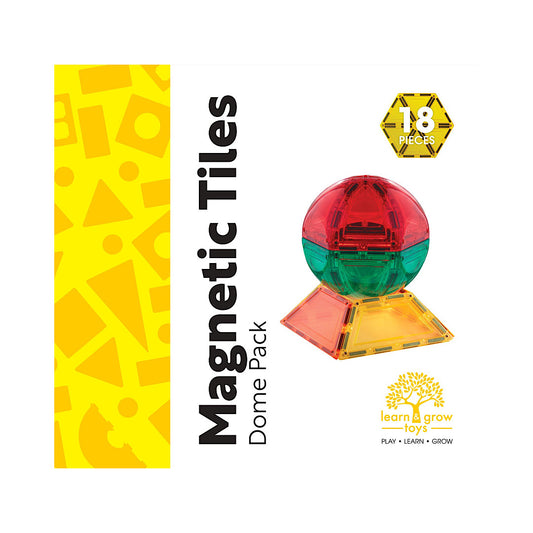 Learn and Grow Magnetic Tiles - Dome Pack 18 piece