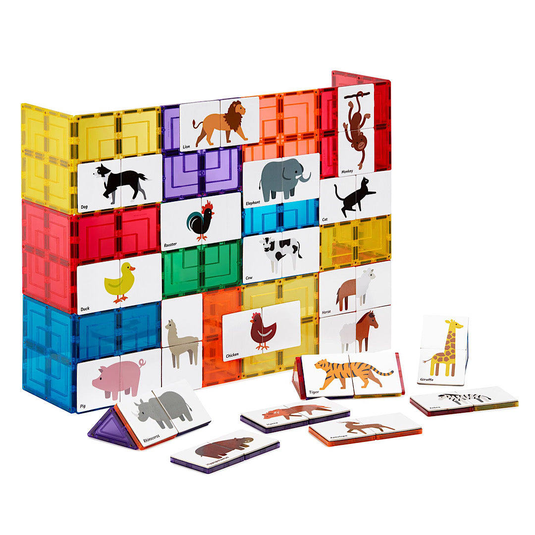 Duo Animal Puzzle Magnetic Tile Toppers - Learn & Grow Toys