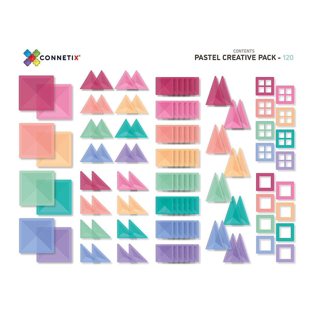 Connetix 120 piece creative pack (pastel)
